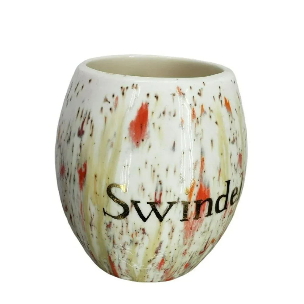 Vintage Retro 1972 Splatter Paint Orange White Green Coffee Cup‎ Mug Swindell